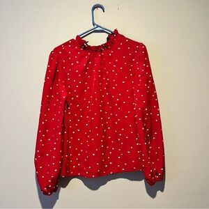 Long Sleeve Red SHEIN Shirt